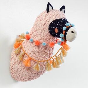 Crate and Barrel Curious Llama Head Wall Decor